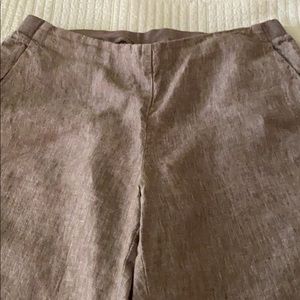 J Jill Linen Pants with back elastic style waist.